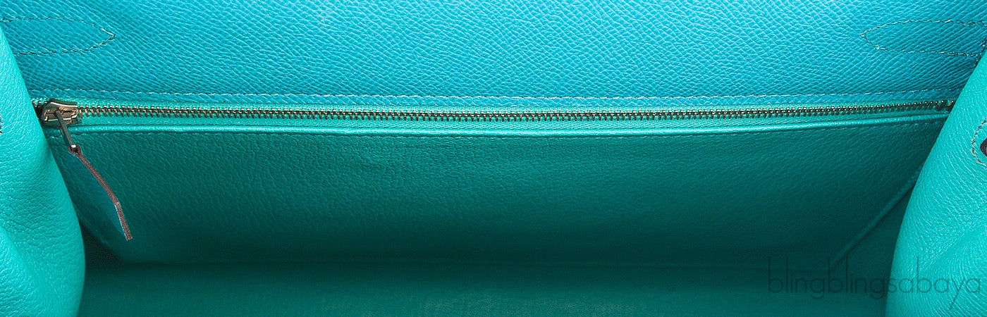 Kelly 32 Bleu Paon Sellier PHW