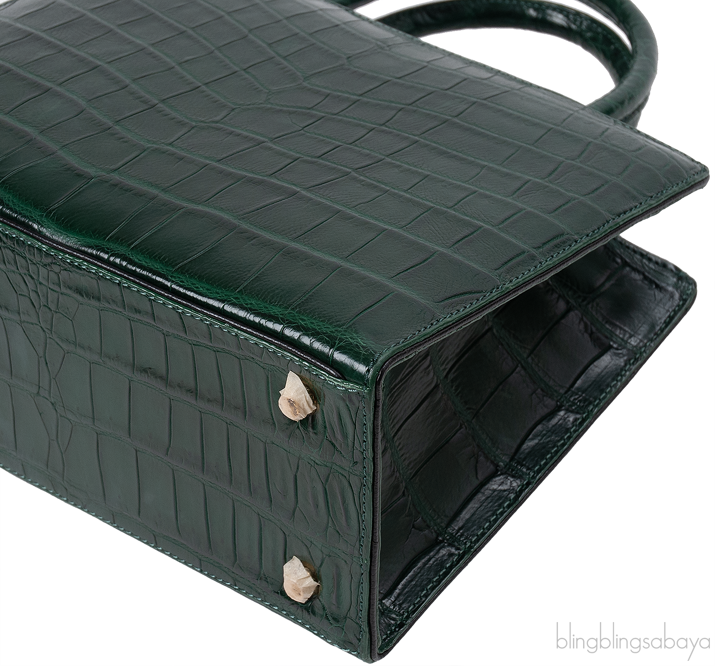S\'uvimol My Sweet Box Emerald Crocodile Bag
