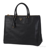 Prada Large Saffiano Black Double Zip Tote
