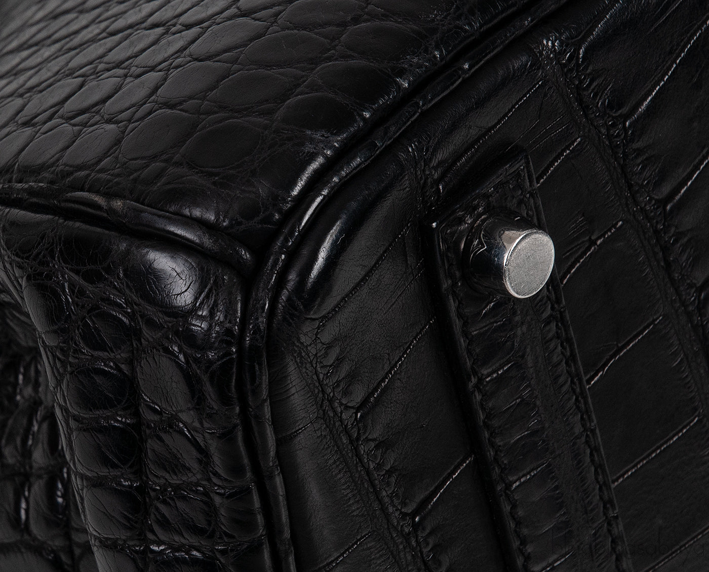 Birkin 35 Black Matte Alligator Crocodile PHW