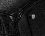 Birkin 35 Black Matte Alligator Crocodile PHW