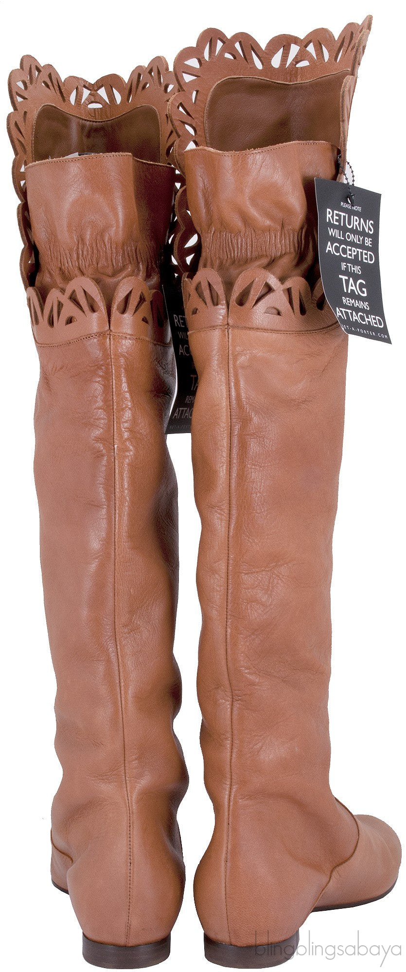 Cutout Flat Leather Boots
