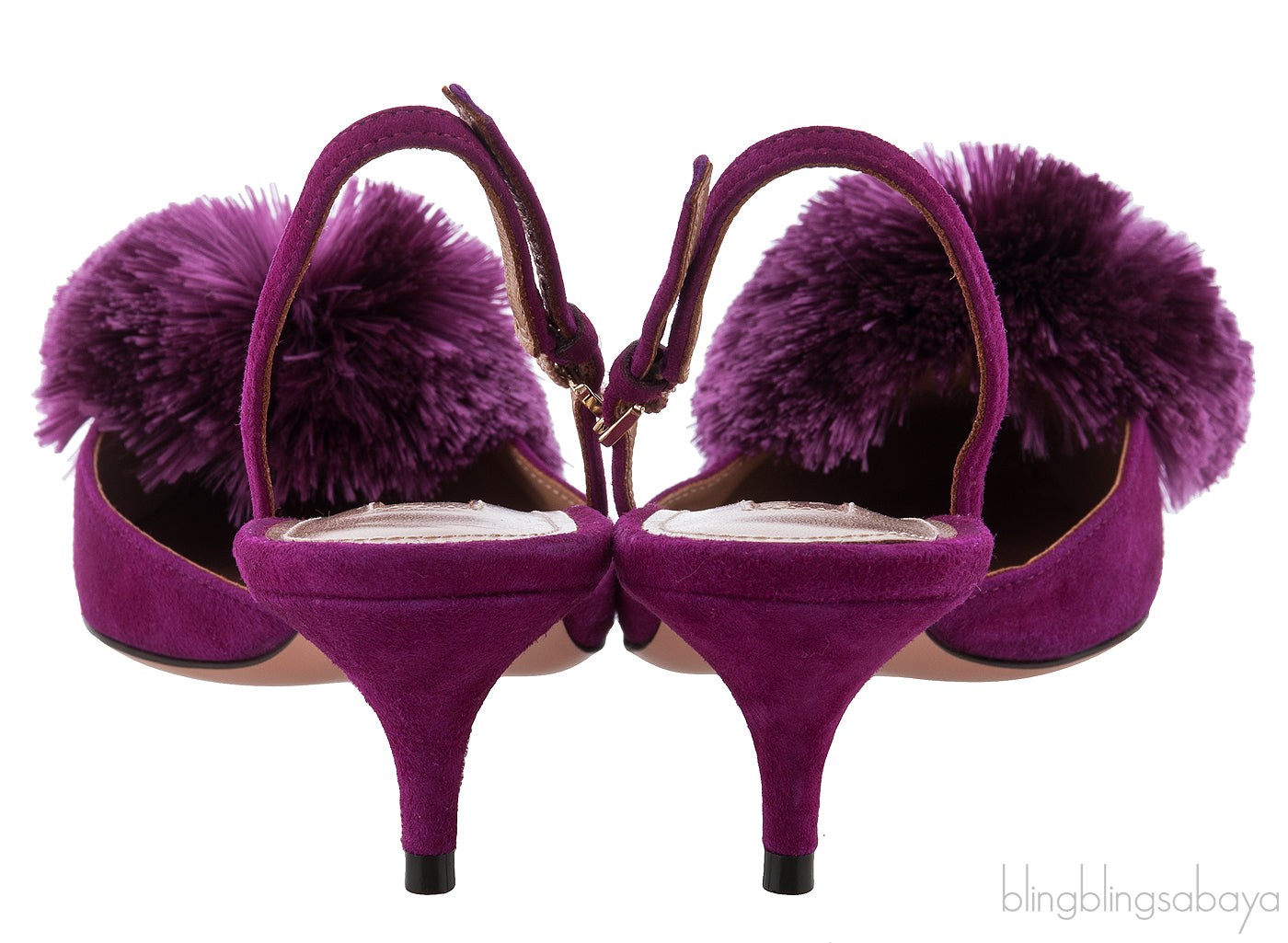 Purple Powder Puff Heels
