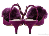 Purple Powder Puff Heels
