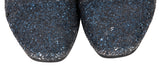 Dark Blue Glittery Flat Shoes