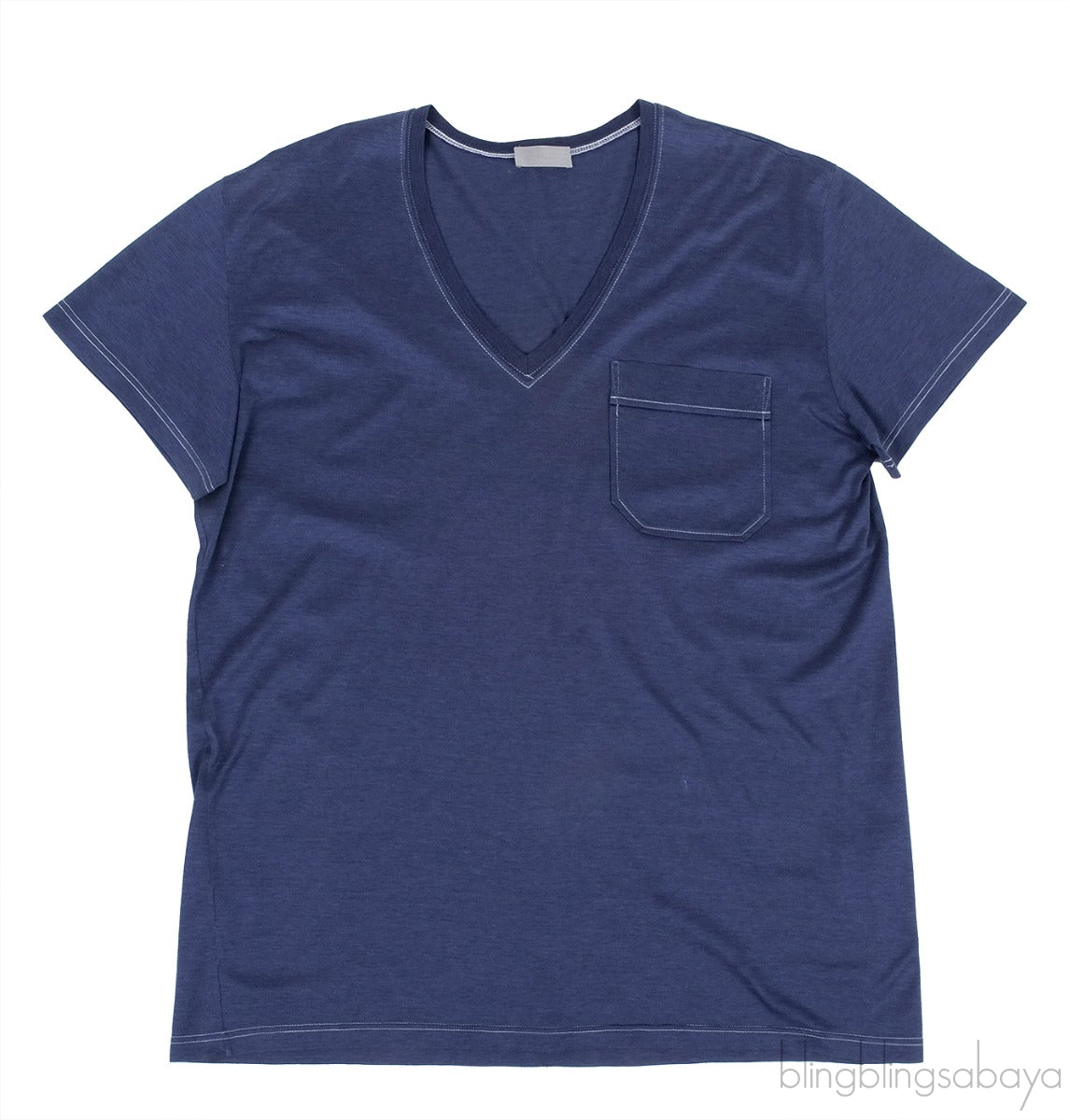 Blue Grey Men\'s V-neck T-shirt