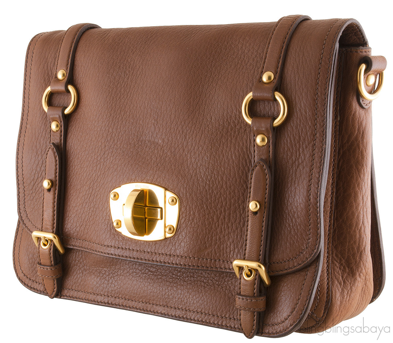 Miu Miu Patina Brown Cervo Leather Bag
