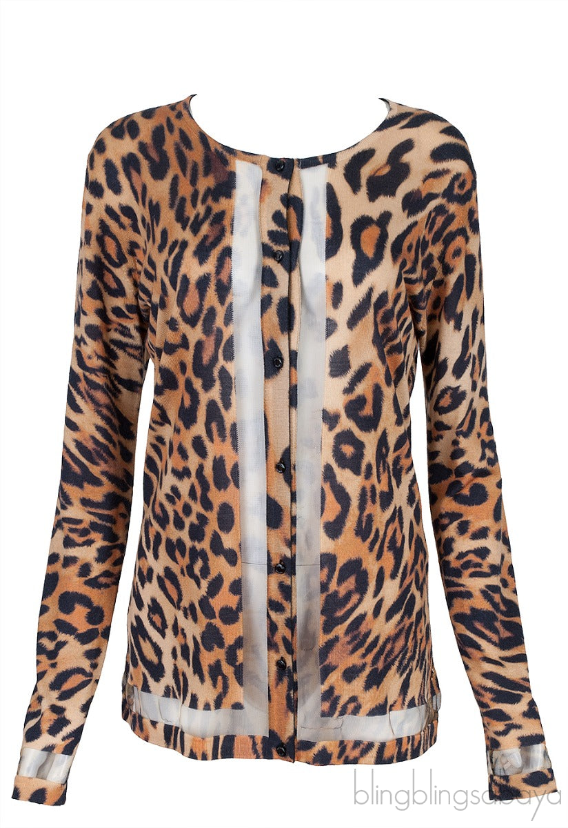 Leopard Print Knit Cardigan