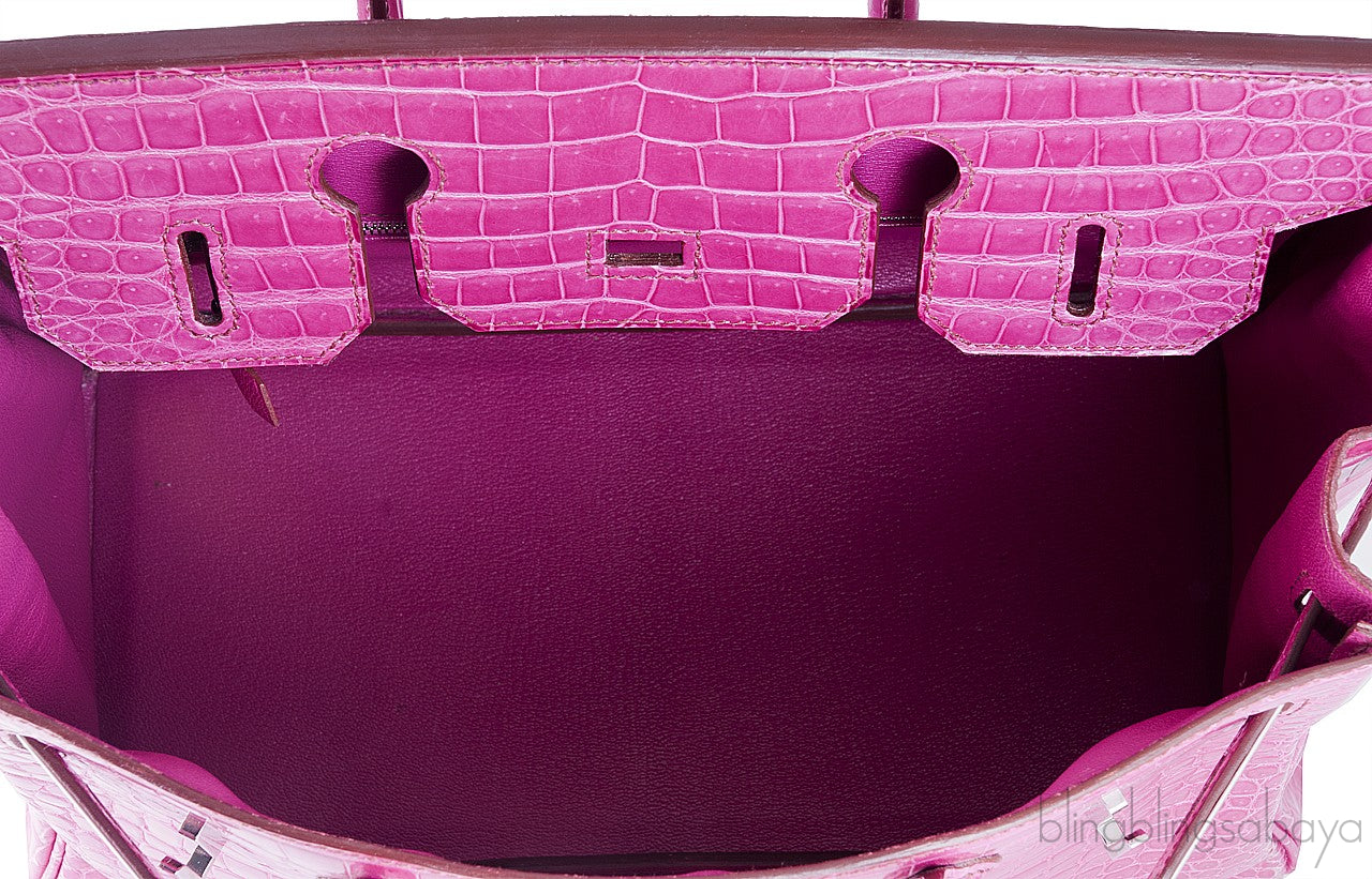 Birkin 30 Fuschia Pink Crocodile