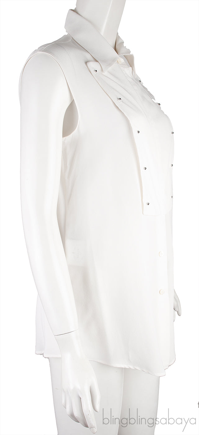 Off-White Sleeveless Blouse