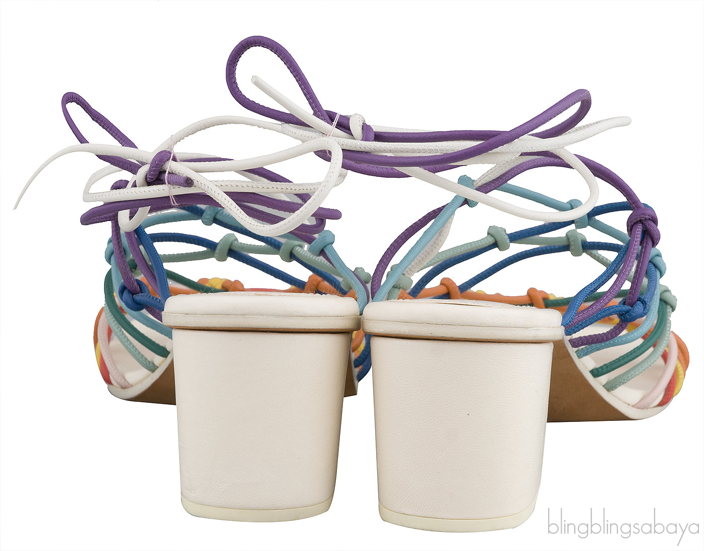 Jamie Multicolor Knotted Ankle-wrap Sandals