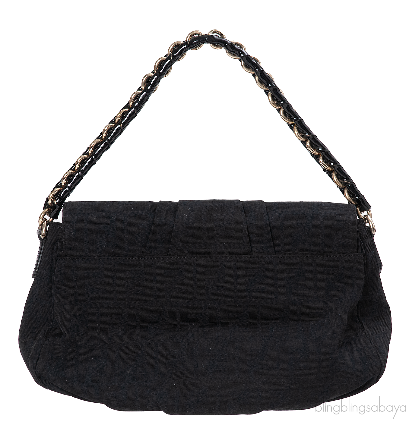 Fendi Zucca Mia Buckle Shoulder Bag