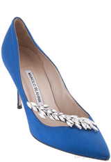 Nadira Blue Crystal Satin Pump