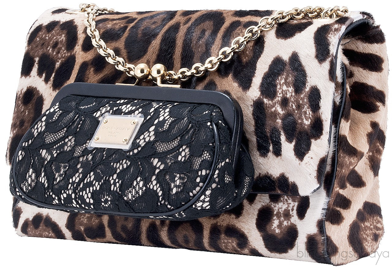 Leopard Pony Hair Shoulder Bag