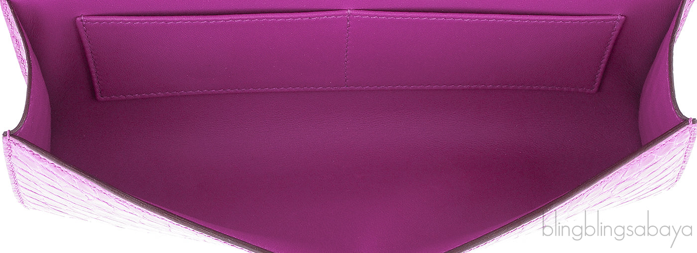 Egee Rose Scheherazade Crocodile Clutch