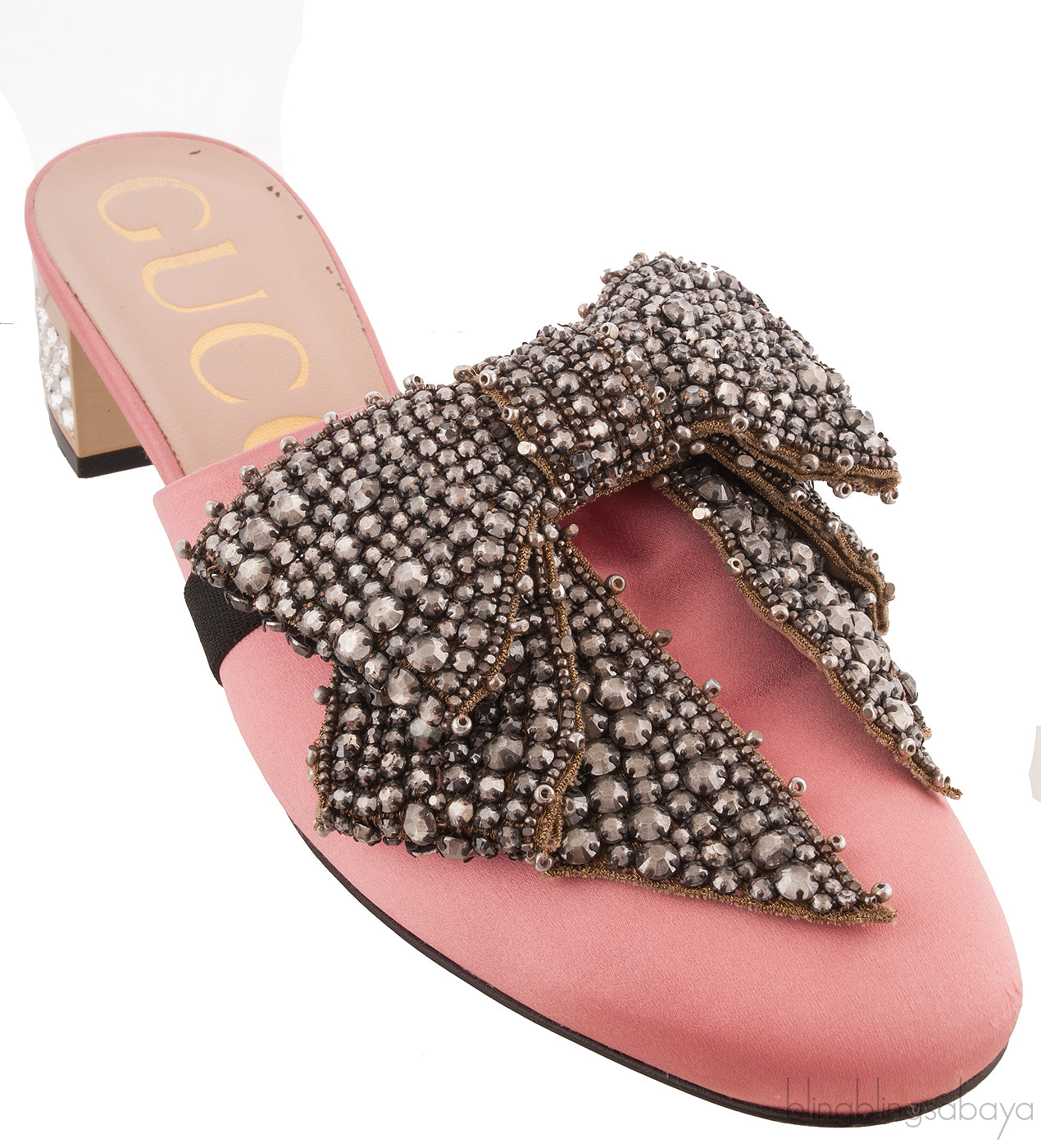 Pink Bow Crystal Vamp Mule