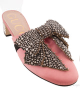Pink Bow Crystal Vamp Mule