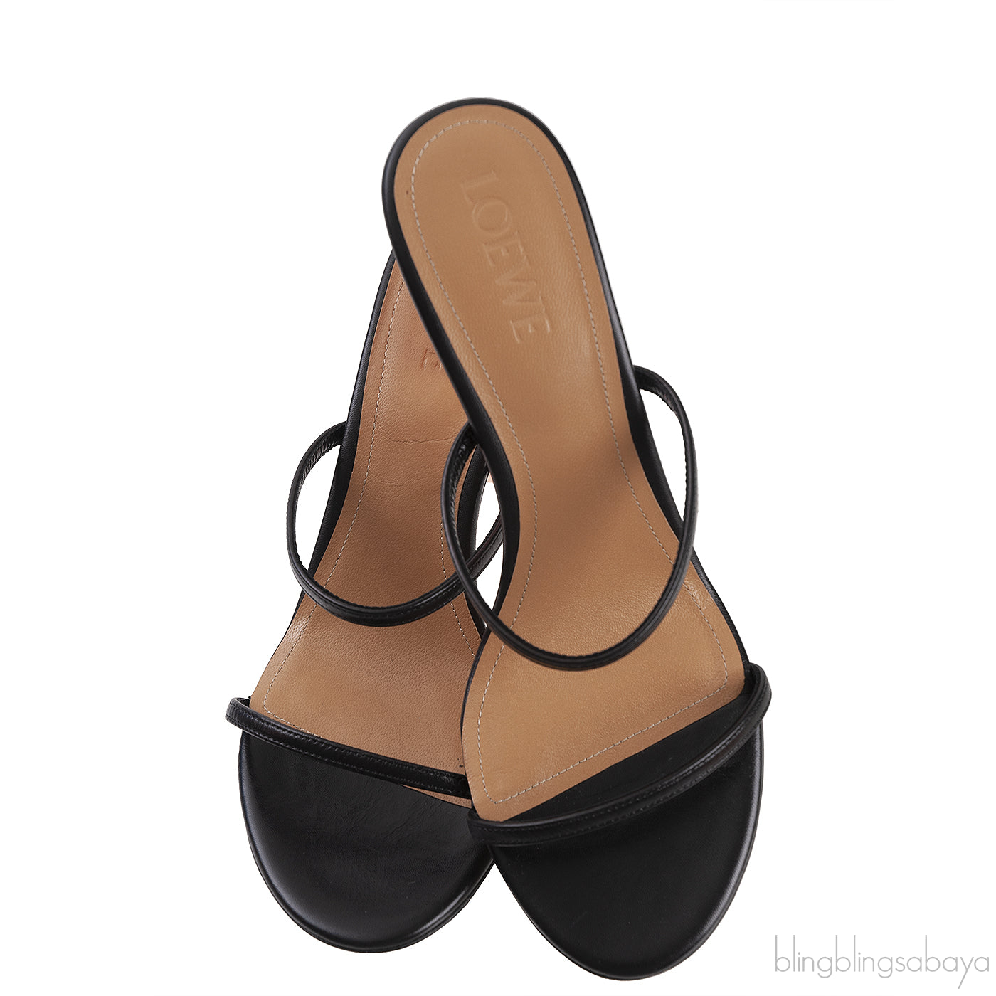 Loewe Black Strappy Nail Polish Leather Sandals