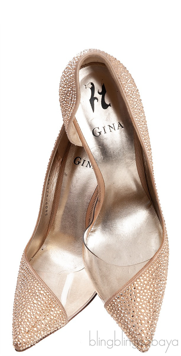 Gold Crystal PVC Heels