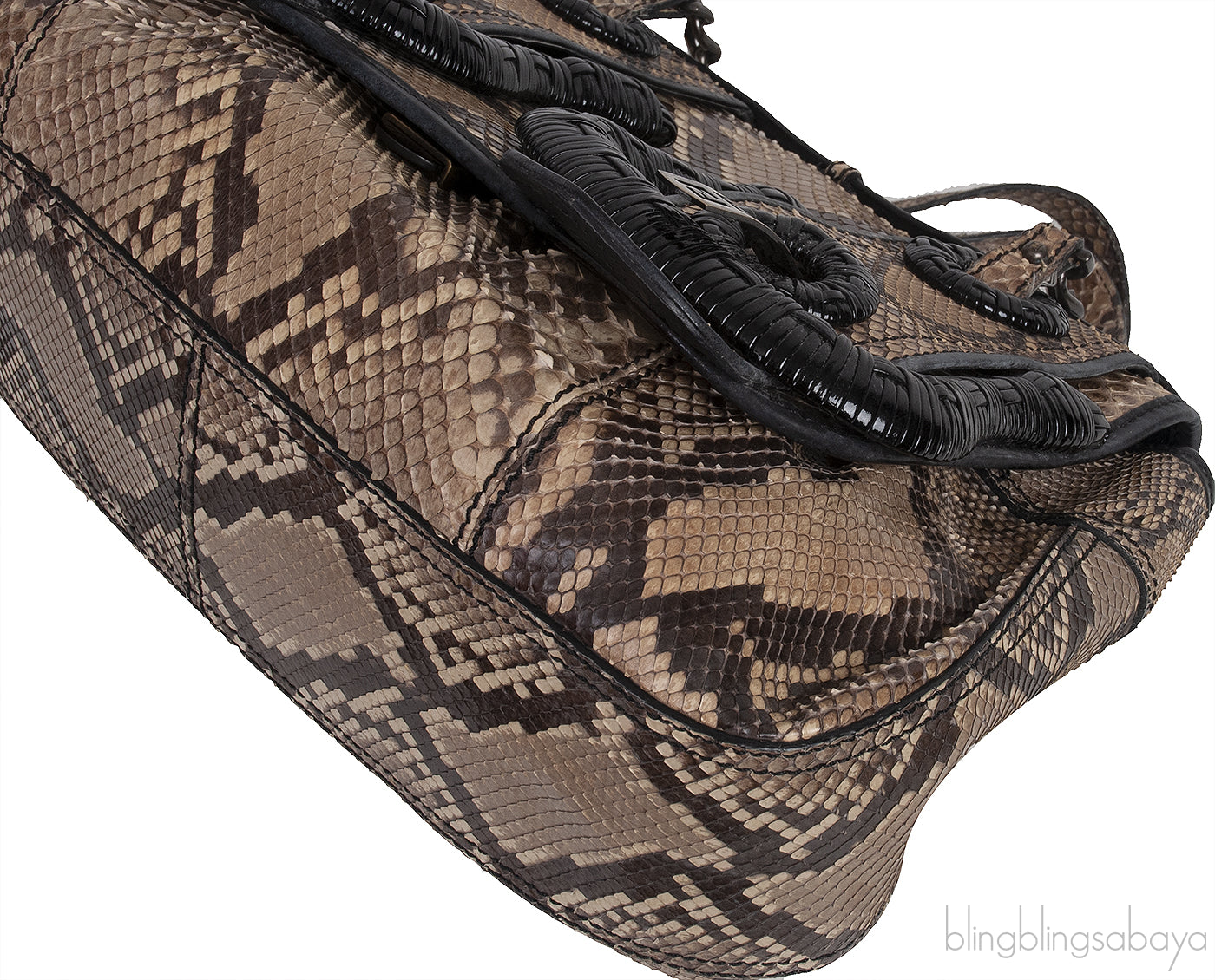 Fendi Brown Natural Python Flap Bag