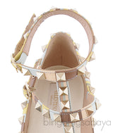 Rockstud Multi-color Leather Flats