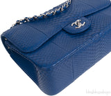 Chanel Classic Blue Python Jumbo Flap Bag