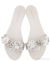 Lilico Appliquéd White Leather Sandals