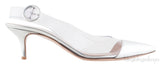 PVC Silver Pointed Toe Heels