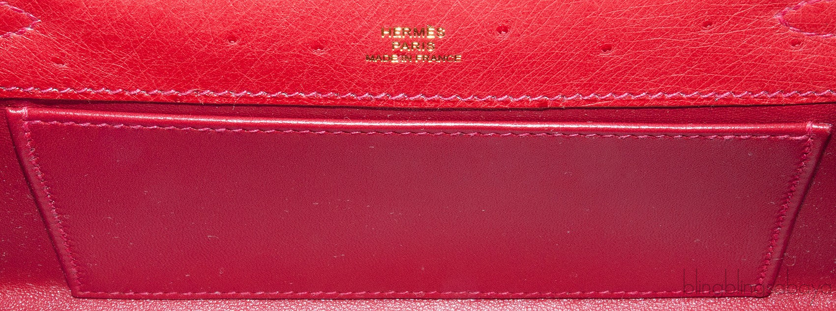Kelly Pochette Rouge Vif Ostrich