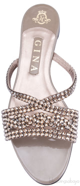 Grey Crystal Embellished Sandals