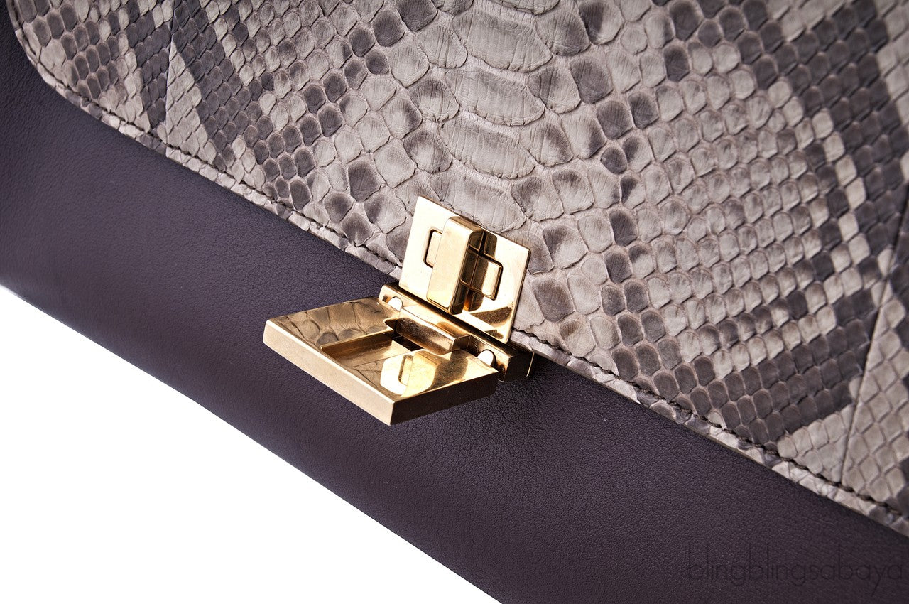 Tri color Python Trapeze Bag