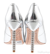 Coco Crystal Silver Metallic Heels