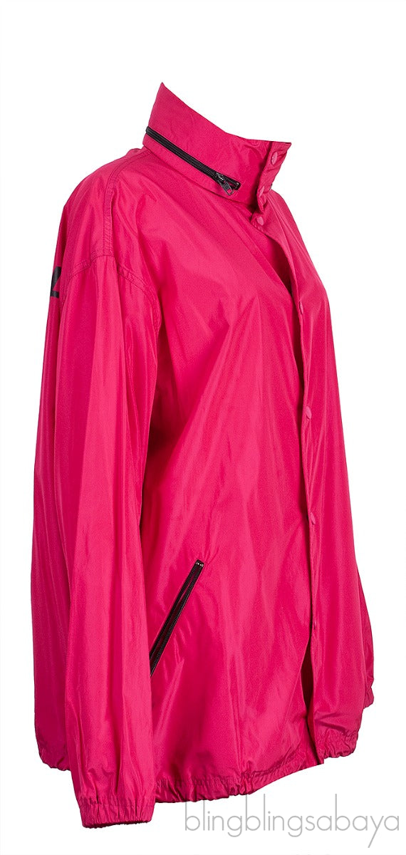 Fuchsia Pink Logo Hoodie Windbreaker