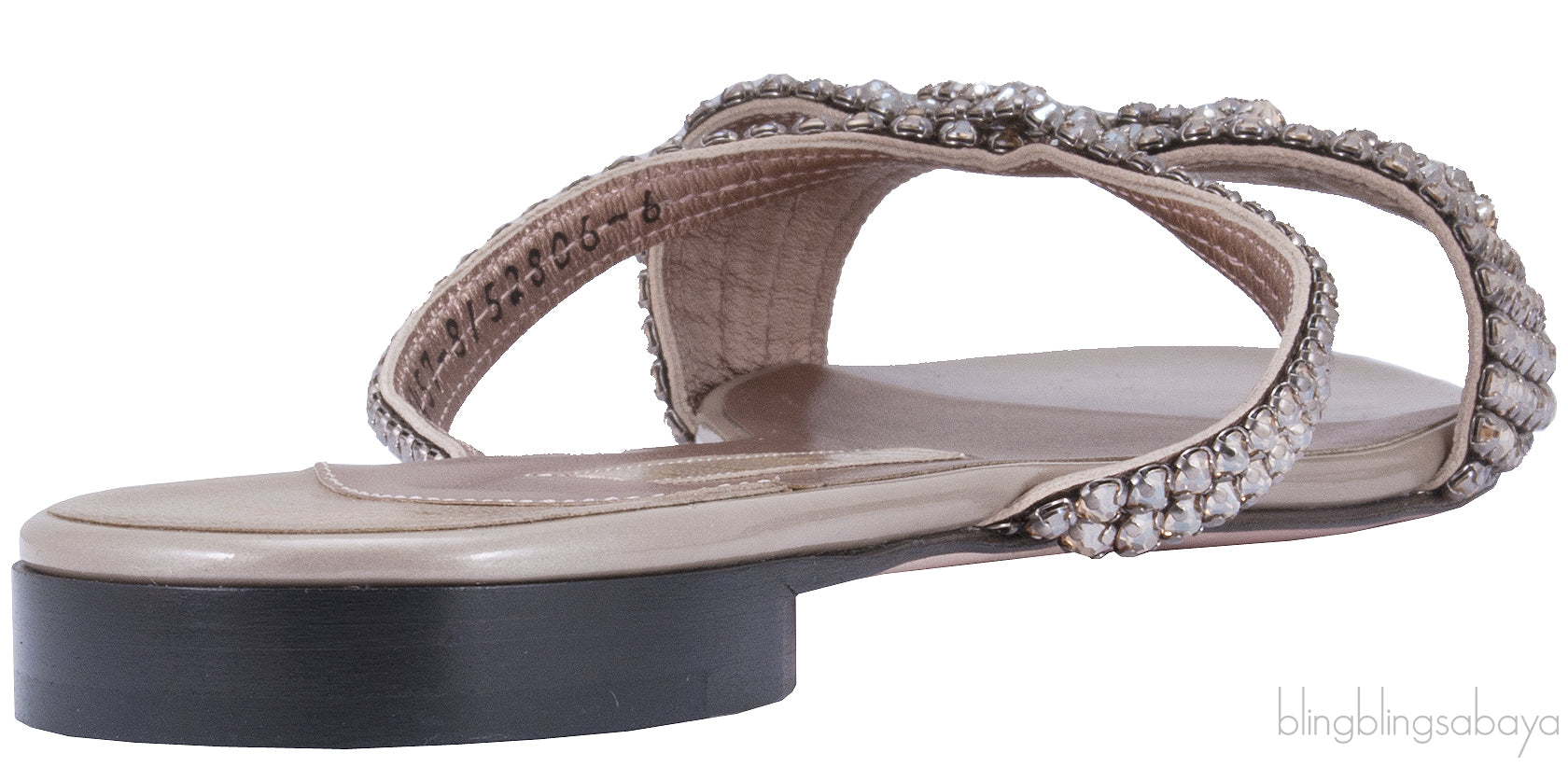 Grey Crystal Embellished Sandals