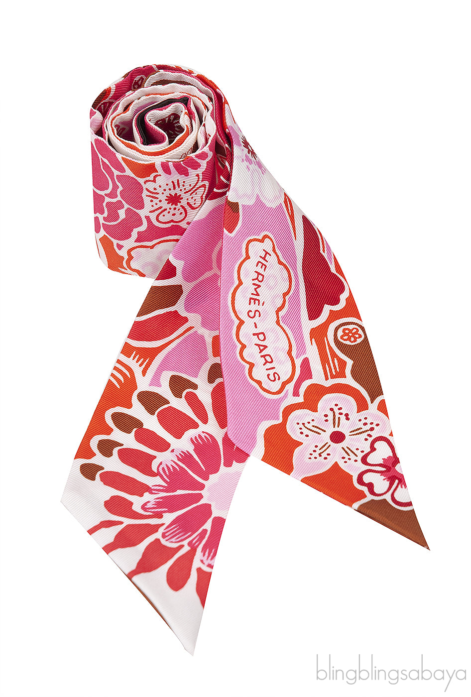 Fuchsia \"Bingata\" Silk Twilly