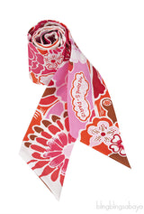 Fuchsia \"Bingata\" Silk Twilly