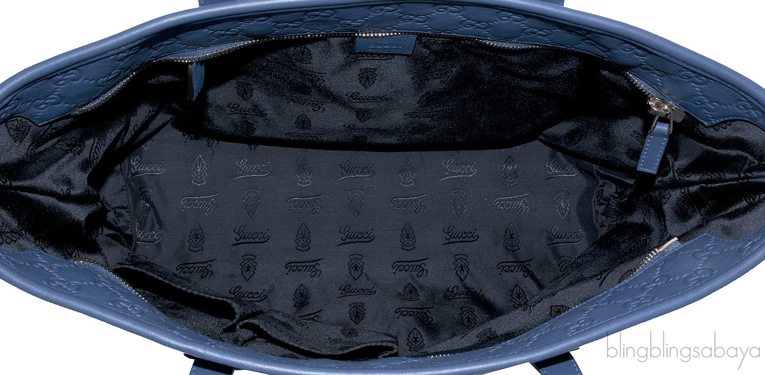 Blue Guccissima Monogram Cabas