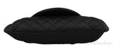 Black Quilted Satin Halfmoon Clutch