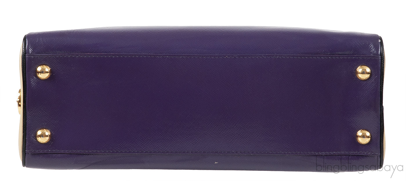 Bi-color Saffiano Frame Bag