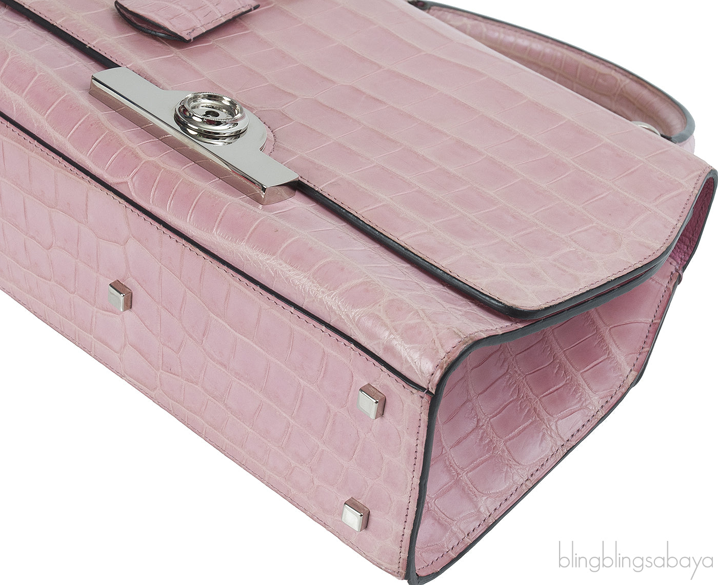 Moynat Rejane PM Pink Nilo Crocodile