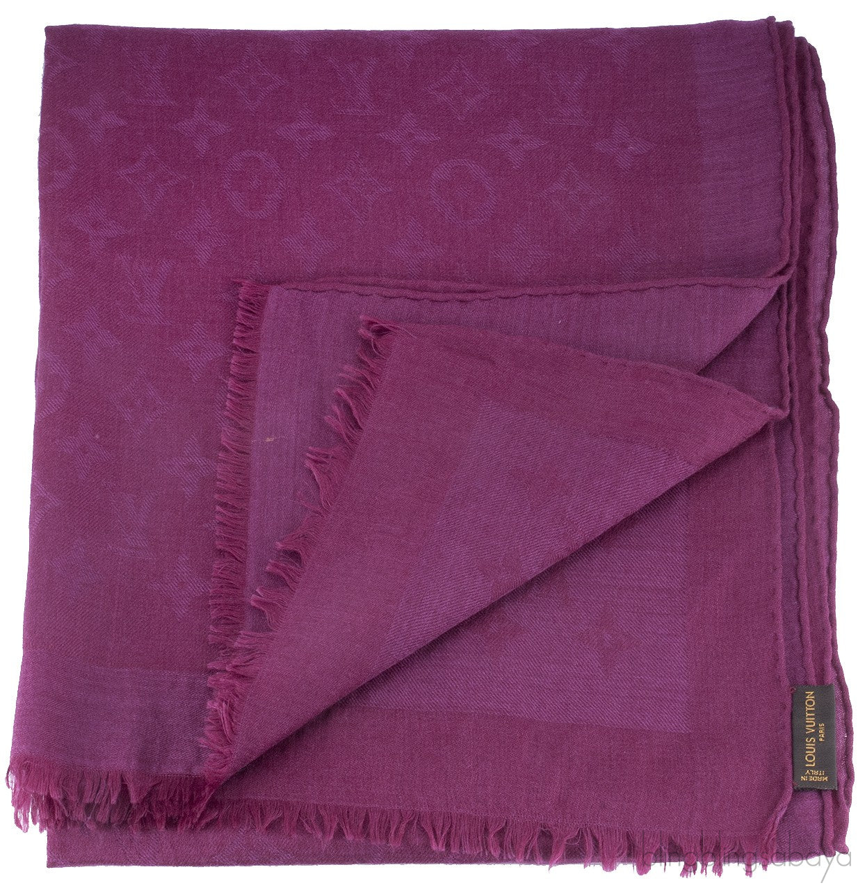 Monogram Purple Cashmere Shawl