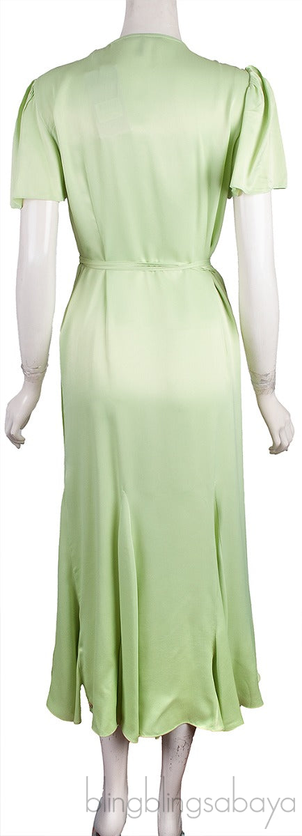 Apple Green Wrap Dress