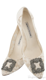 Floral Lace Ivory Hangisi Pump
