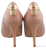 Beige Rose Round Toe Pumps