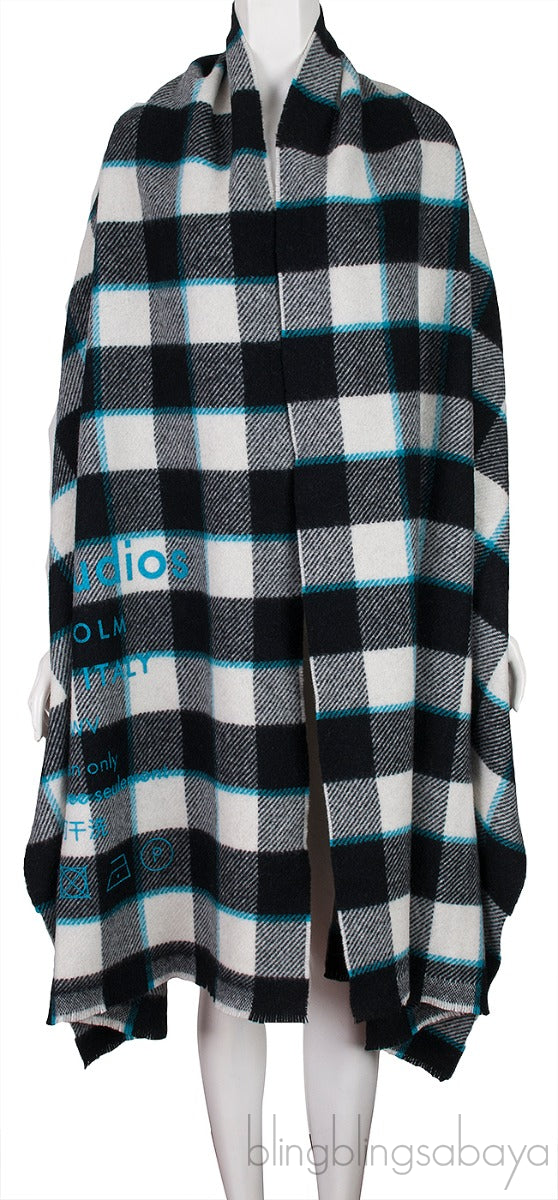 Checkered Wool Scarf