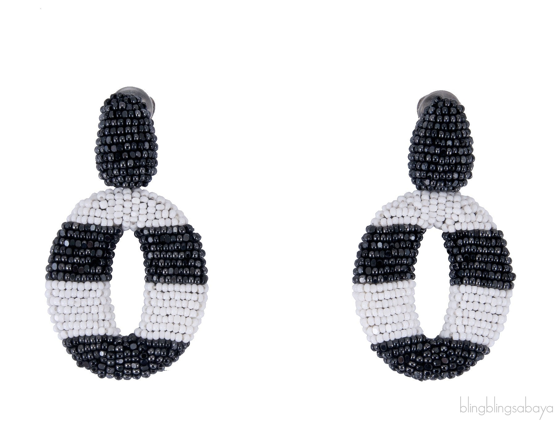 Circle Stripe Beaded Earrings