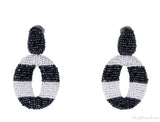 Circle Stripe Beaded Earrings