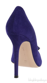 Purple Jaipur Embellished Suede Pumps