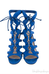 Blue Suede Gladiator Heels