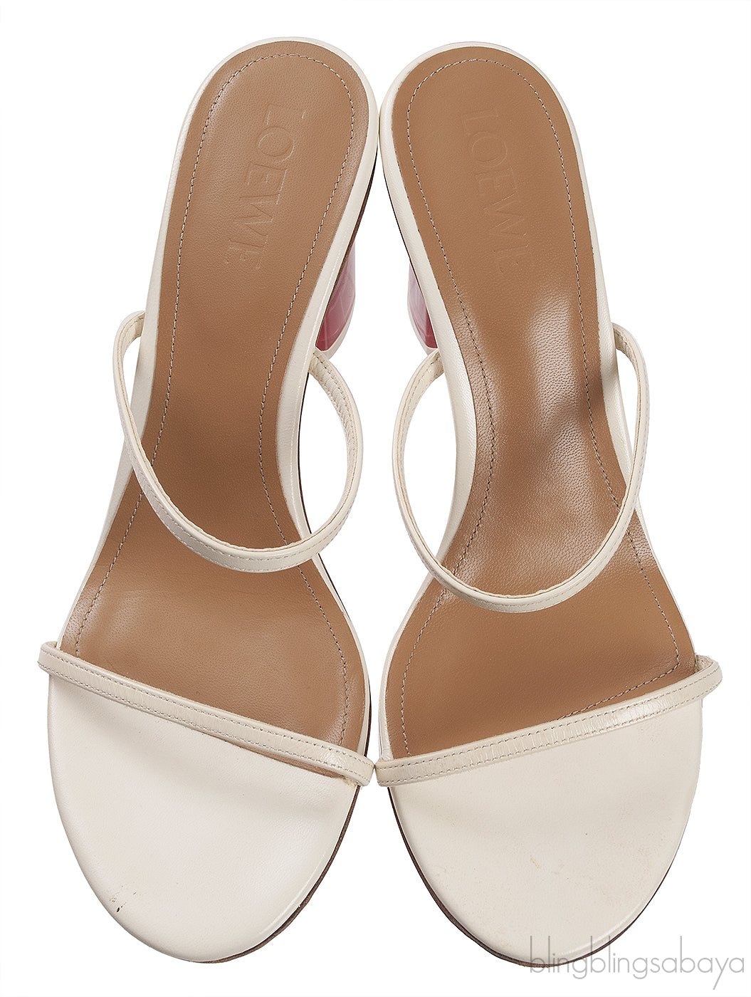 Loewe White Nail Polish Leather Mule
